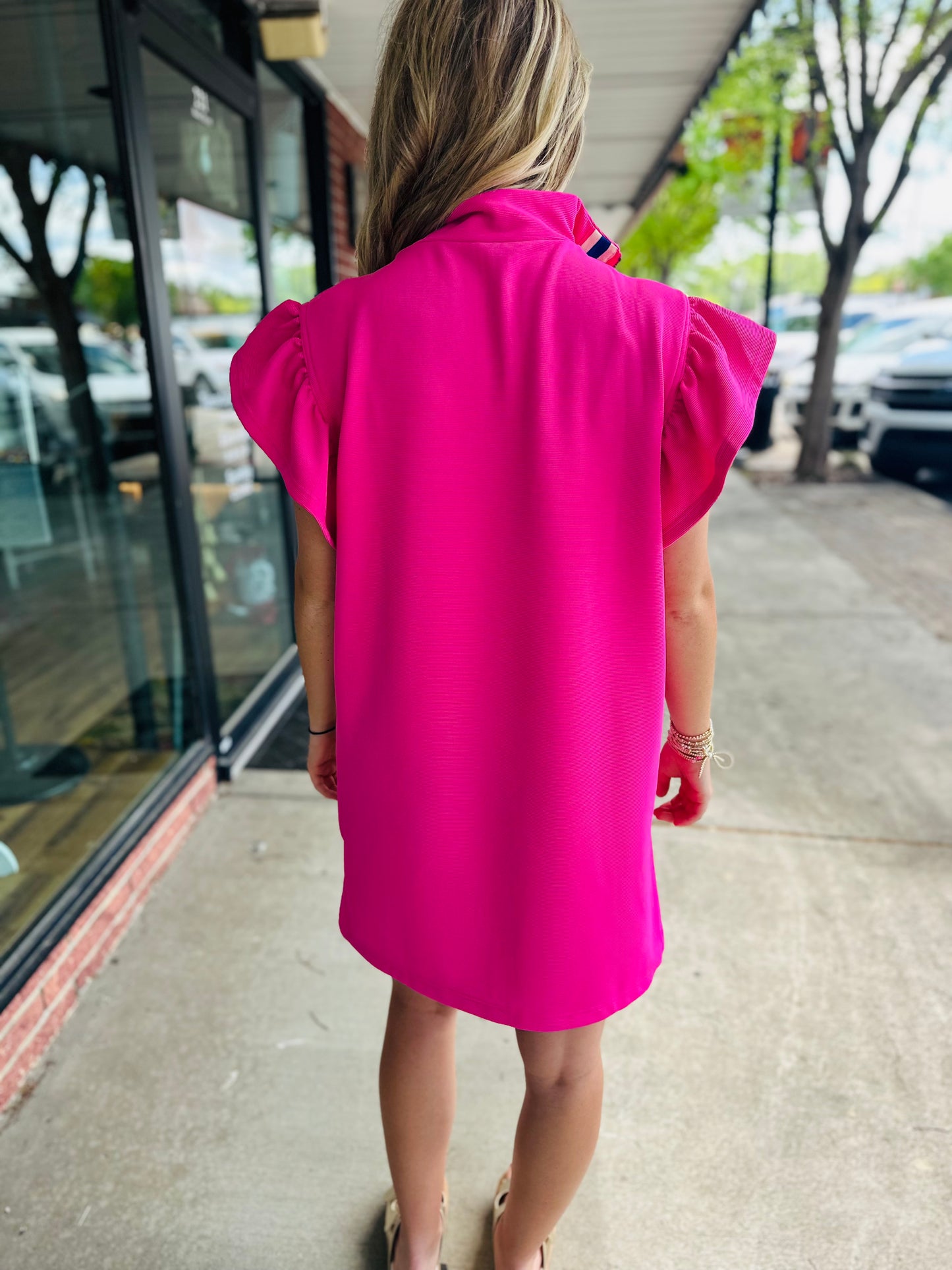 Pink/ Blue Striped Dress