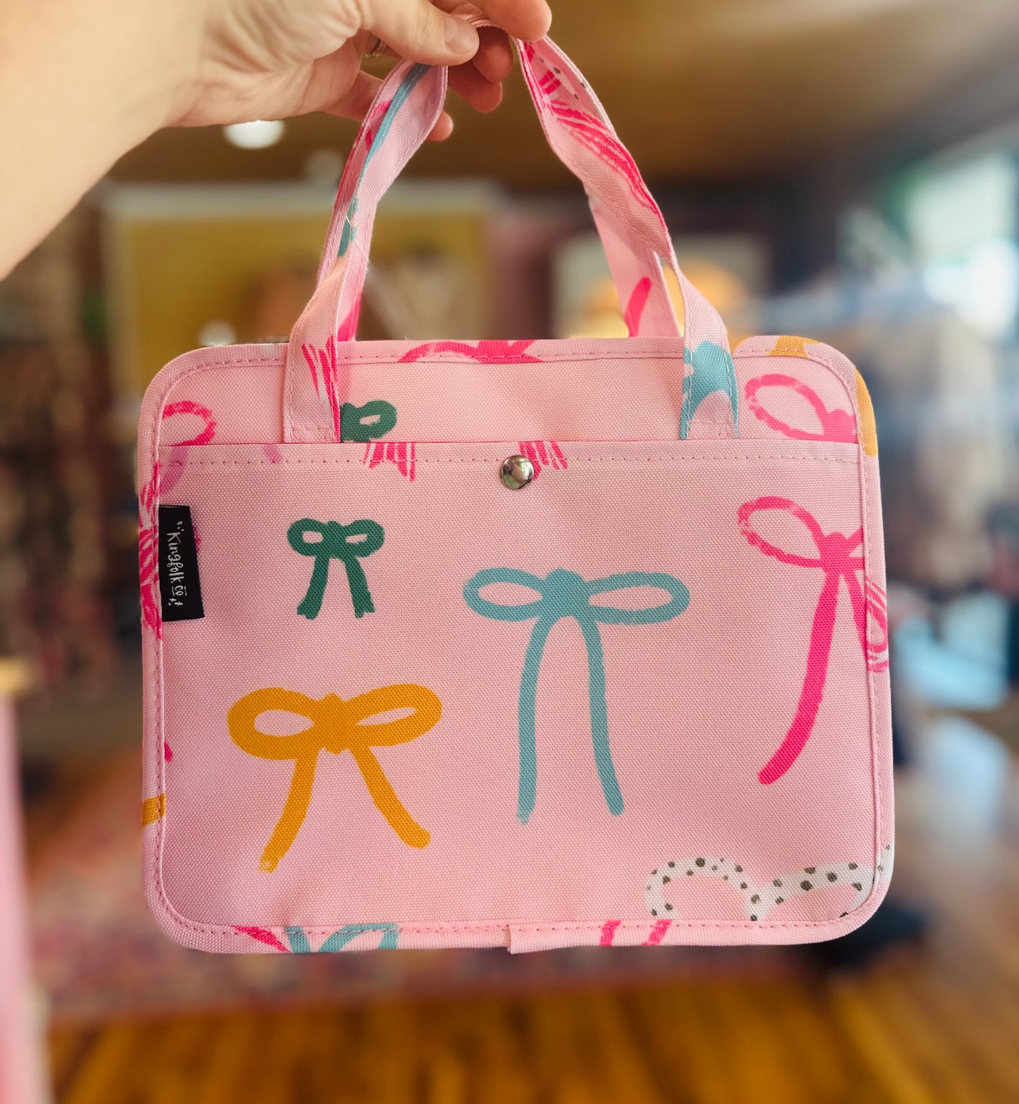 Pink Bow Bible Carrier Bag