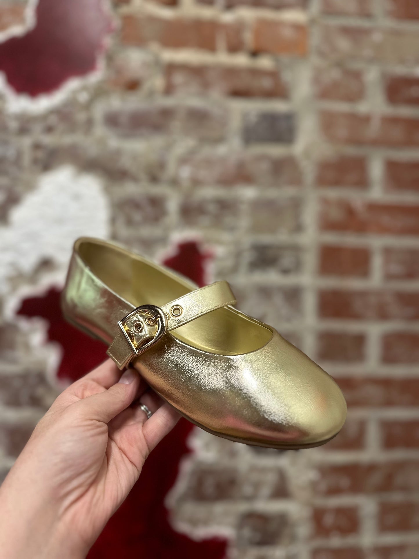 Mary Jane Gold Shoe