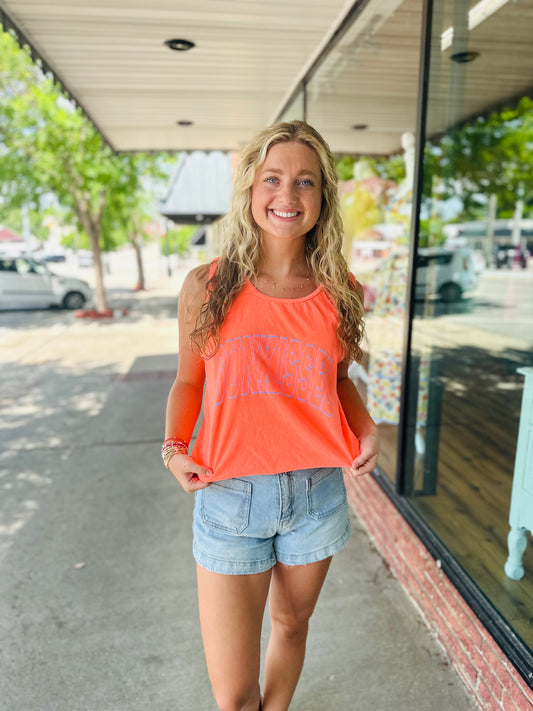Sunkissed Neon Orange Tank Top