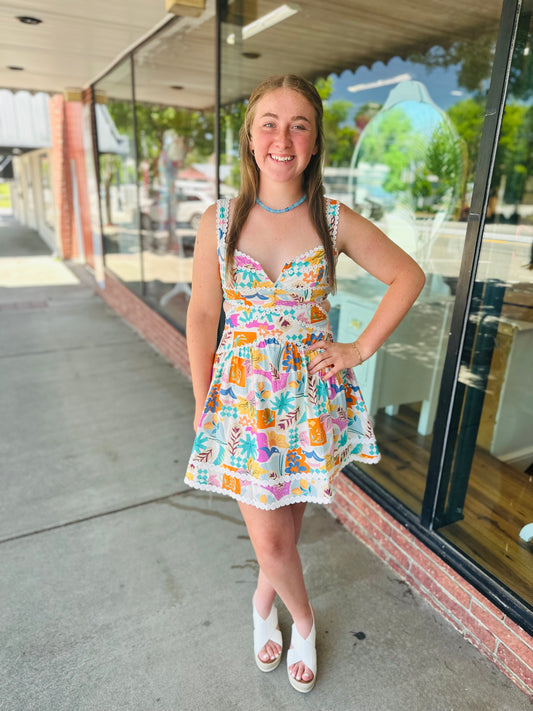 Pink Multi Mini Dress