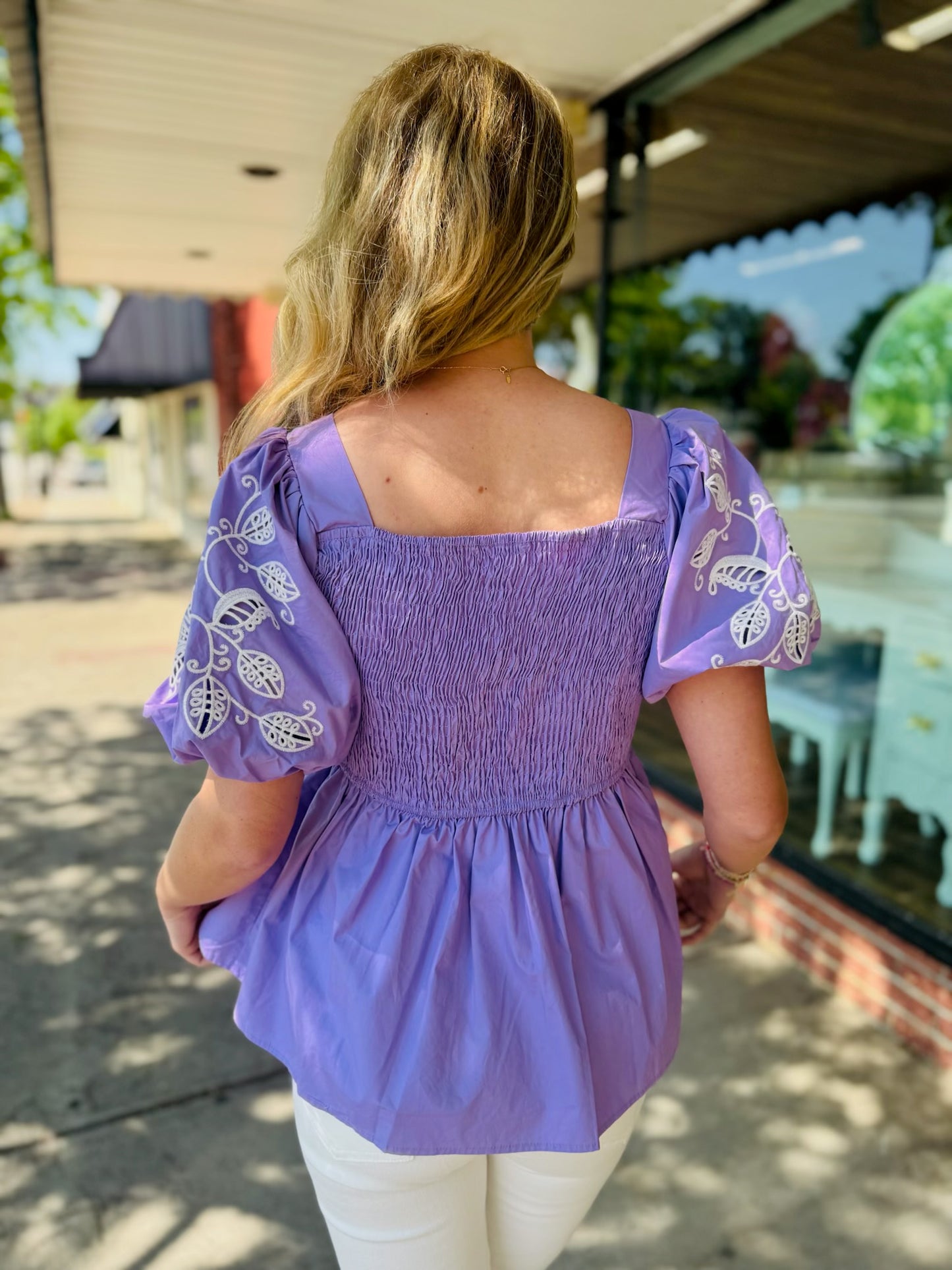 Lavender Puff Sleeve Top