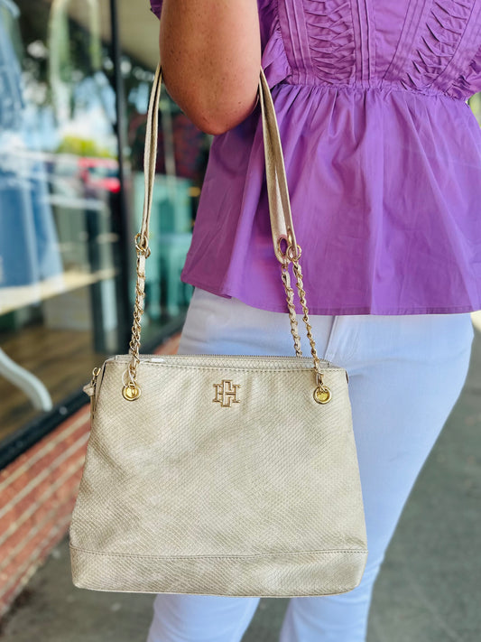 Shimmer champagne Teagan tote