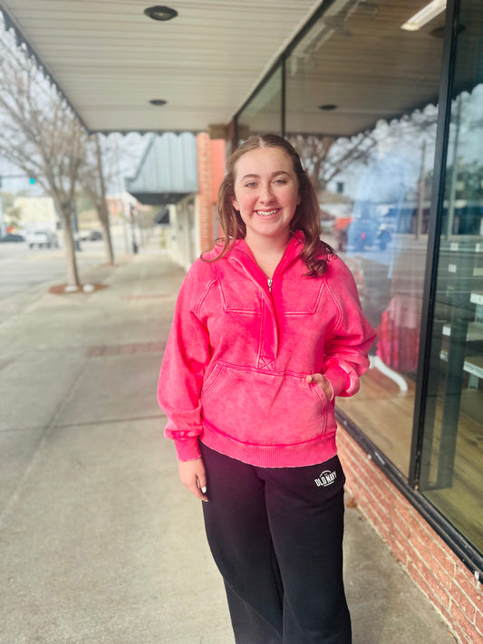 Pink Quarter Zip Hoodie