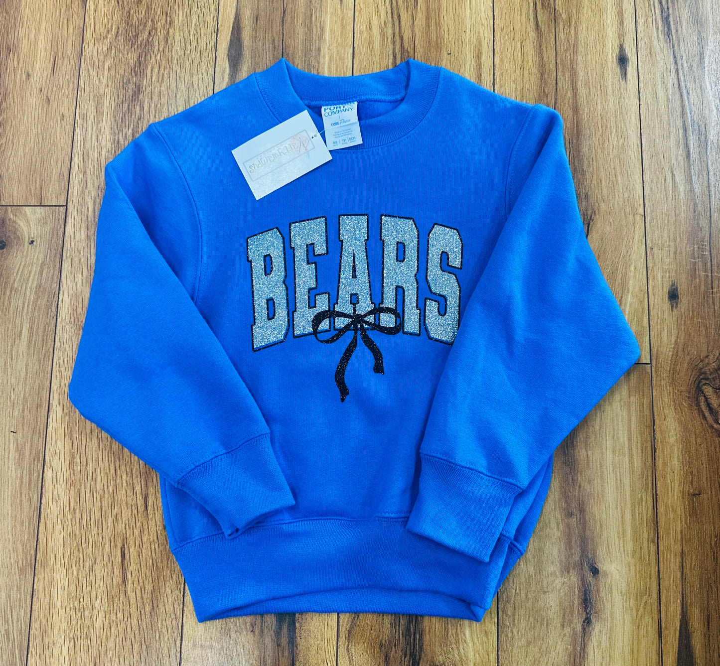 Kids Glitter Bow Sweatshirt- Bears