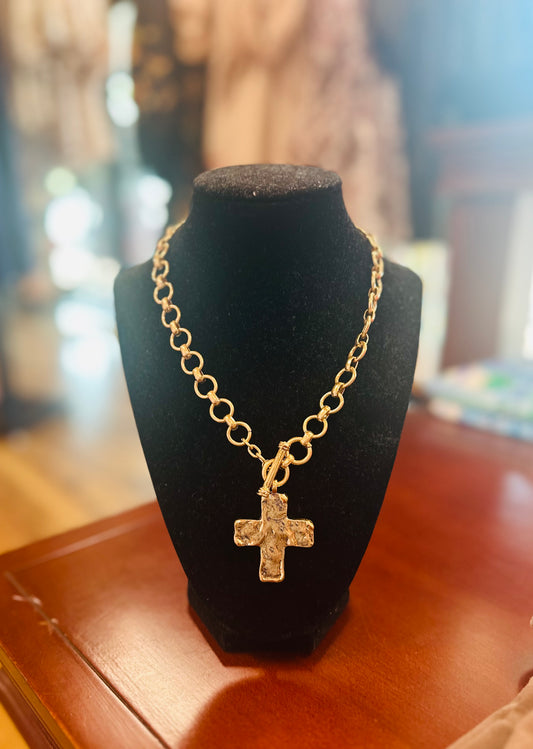 Cross & Chain Toggle Necklace
