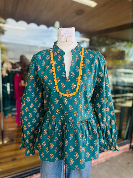 Teal Long Sleeve Top