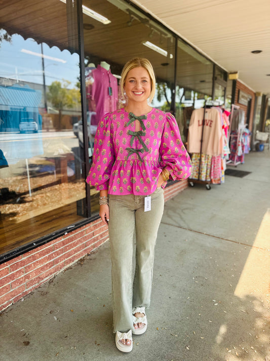 Dusty Pink Floral Top