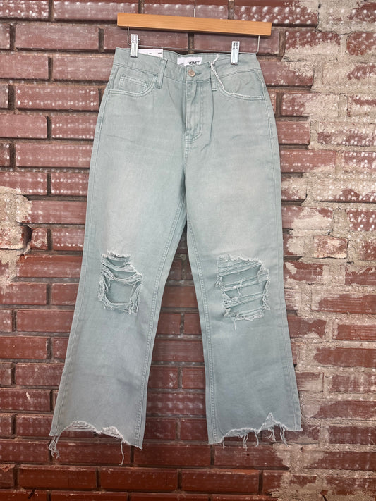 90s vintage high rise crop cloud blue