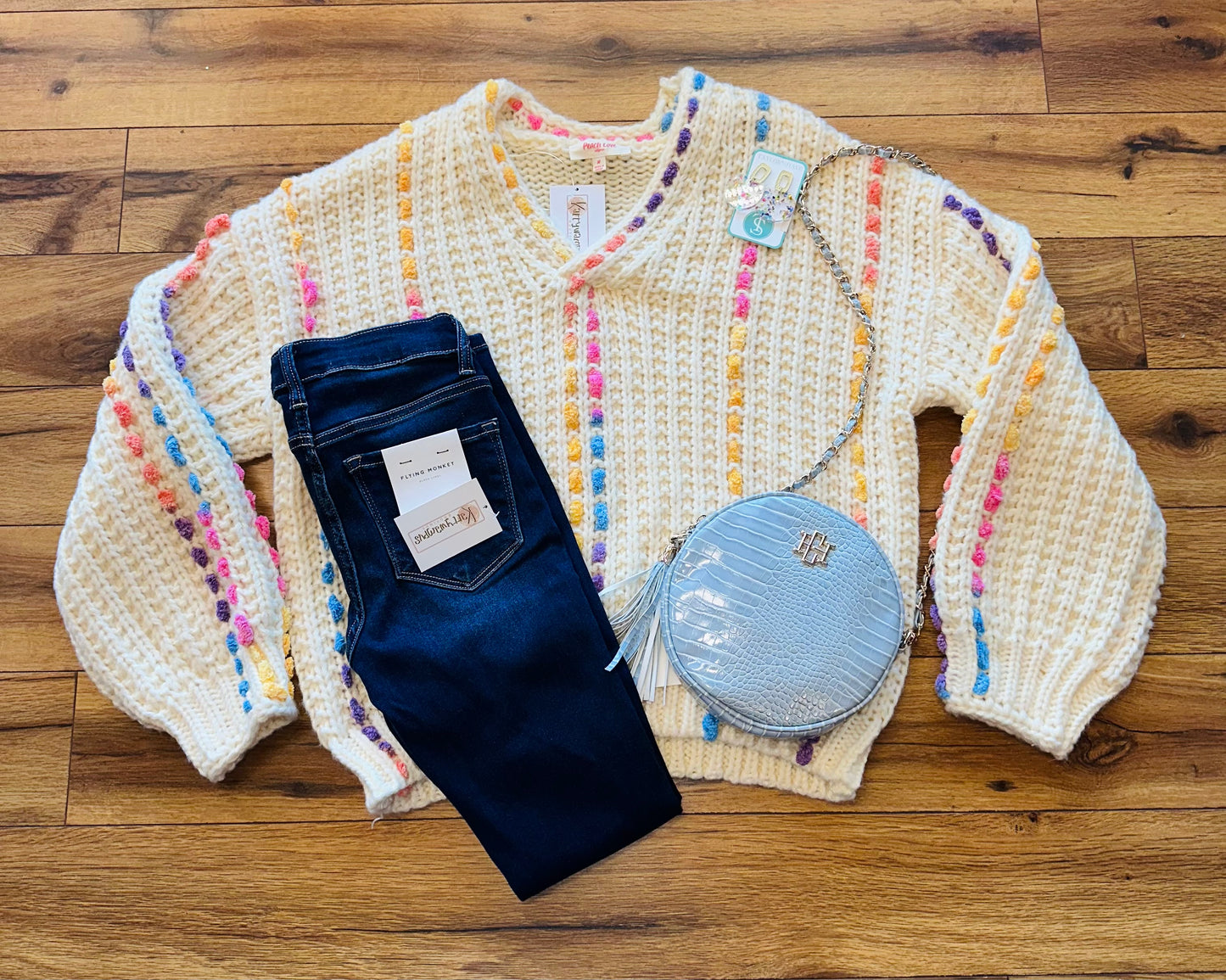 Ivory Multi Color Sweater