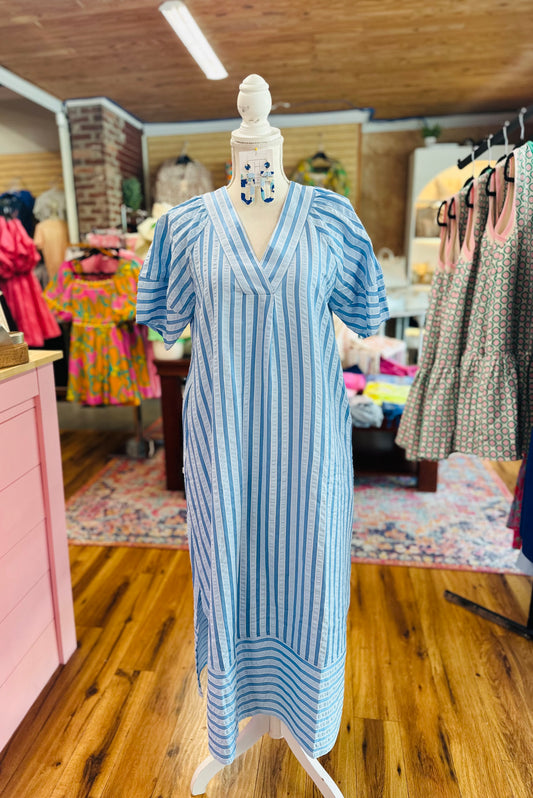 Blue Stripe Maxi Dress