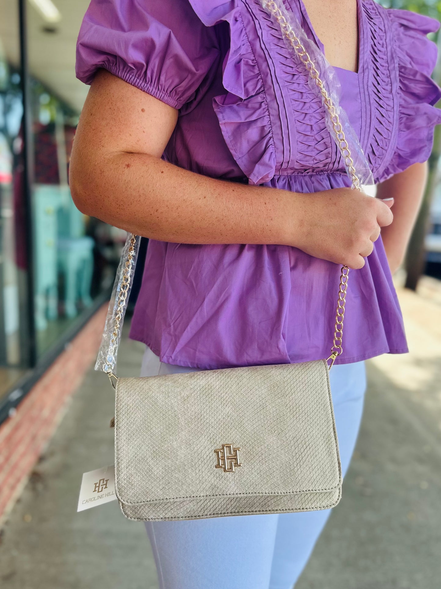 Shimmer champagne Bryan clutch