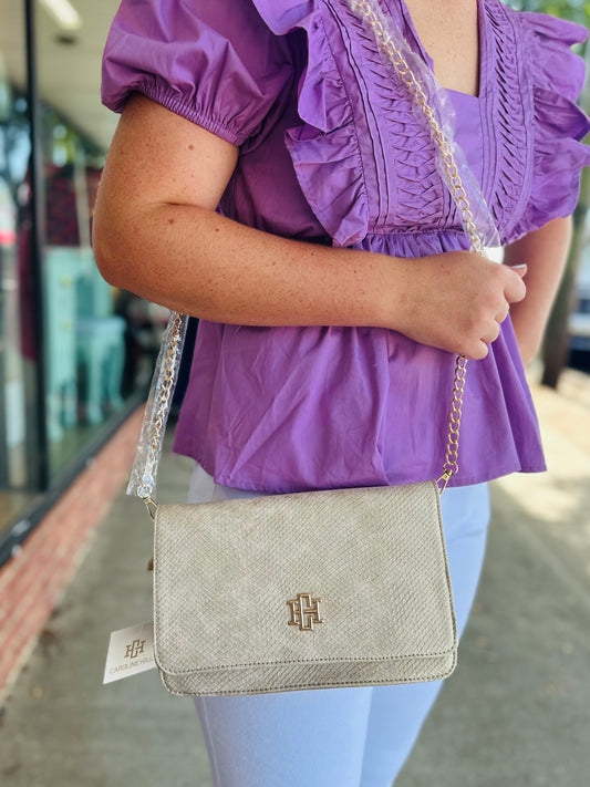 Shimmer champagne Bryan clutch