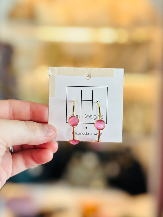 Gold and Pink HD Hoops