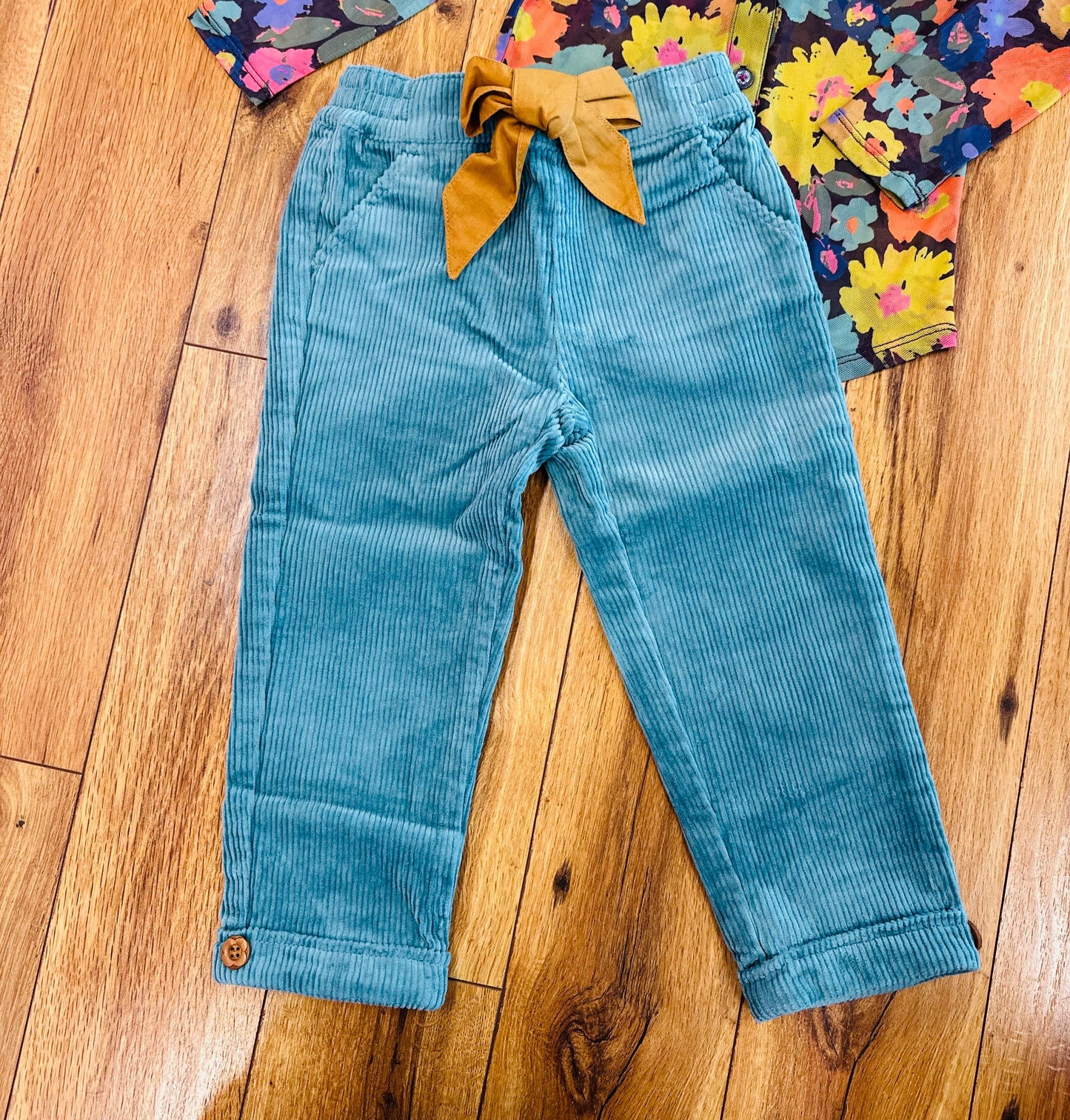 Teal Corduroy Long Pants