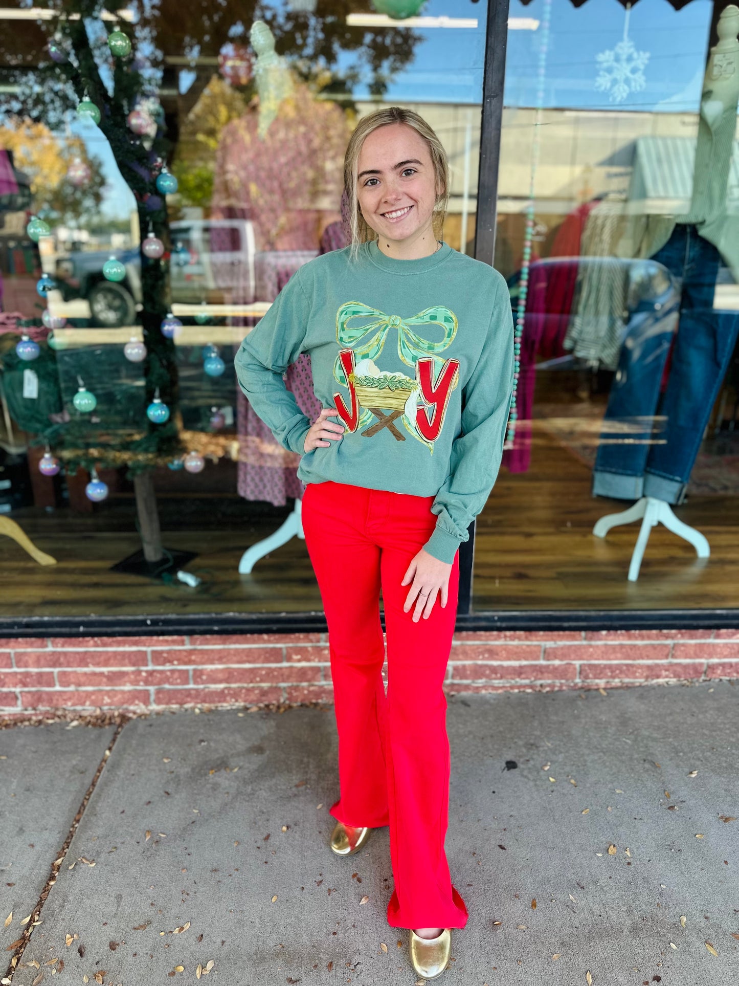 Green Joy Long Sleeve Tshirt