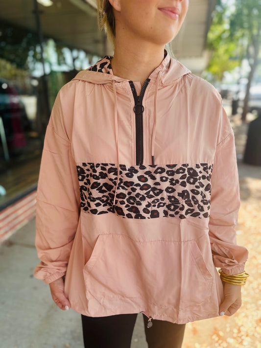 Leopard Mauve Windbreaker