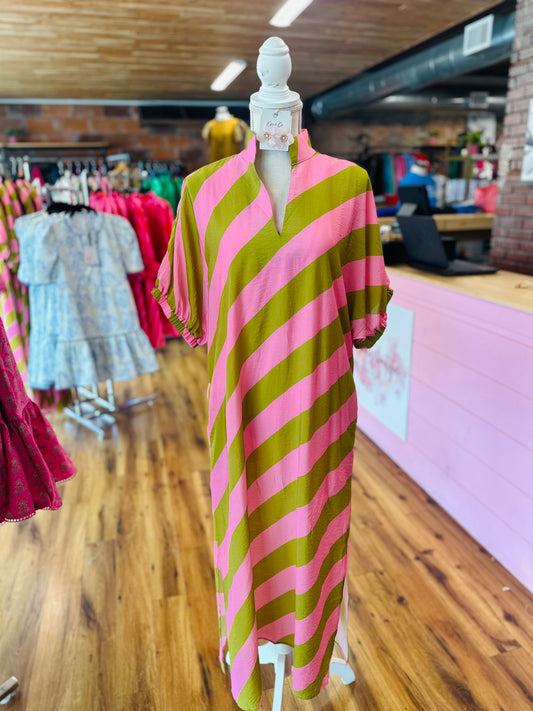 Kiwi Pink Midi Dress