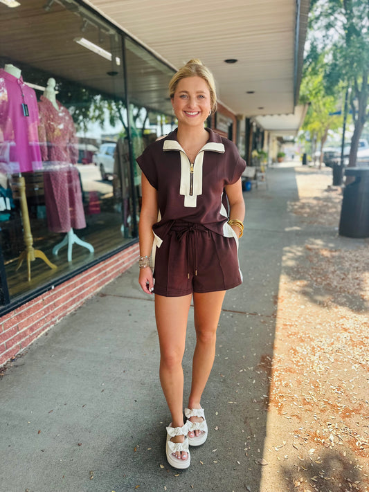 Brown & Cream Shorts