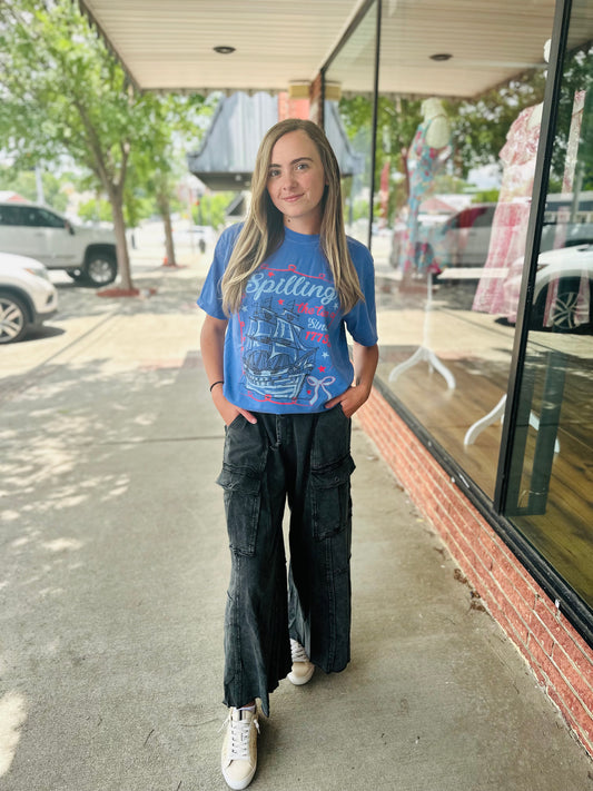 Spilling The Tea Blue Tshirt