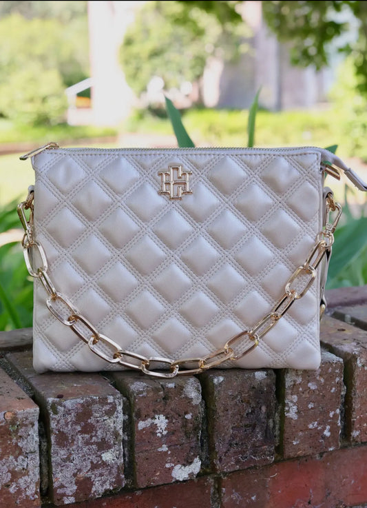 Pearl Quilted Crossbody Pocketbook