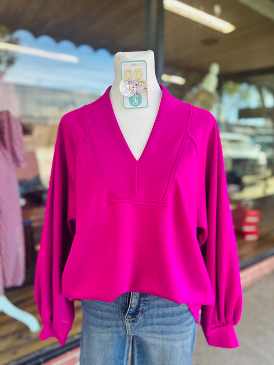 Magenta Long Sleeve Top