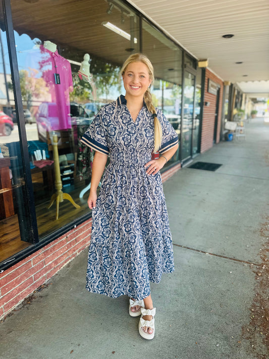 Midnight Taupe Cinched Dress