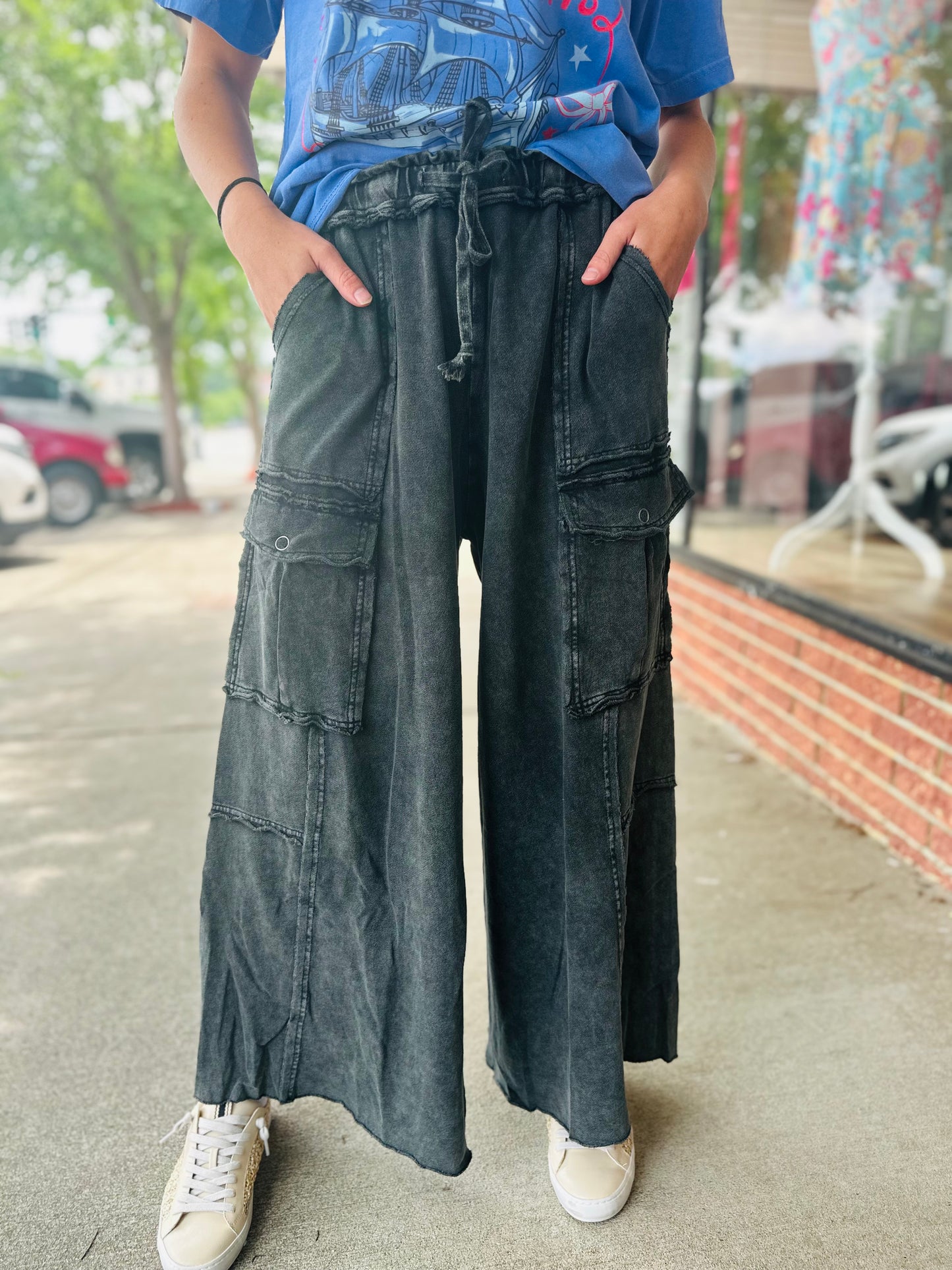Black Washed Pants