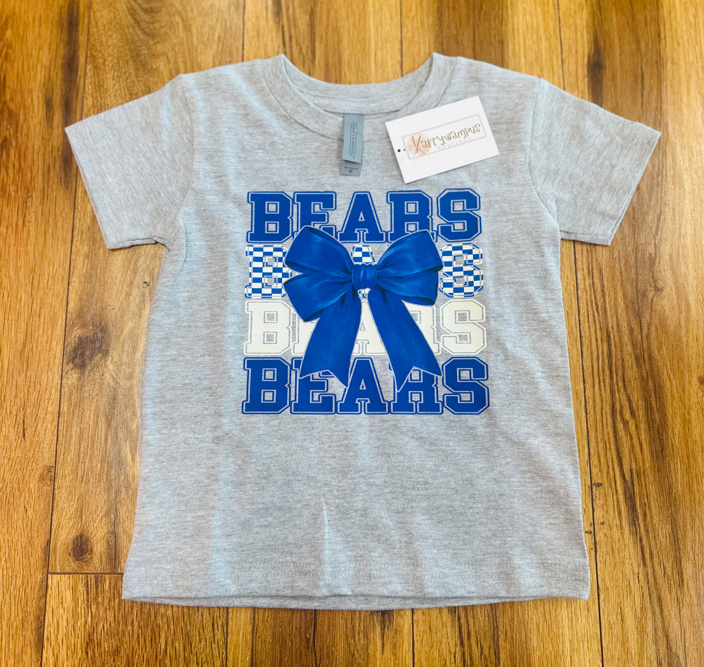 Bears Gray Kids Bow Tee